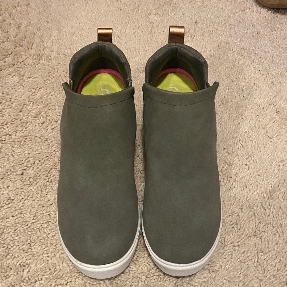 Ryka Women's Gray/Green Slip-On Wedge Sneakers